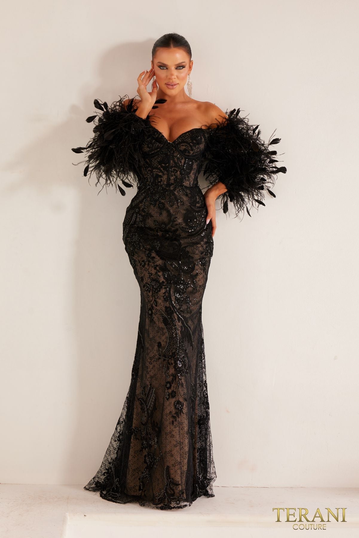 Terani Couture 241E2479 Black Nude 6 Sale - Wavlynn