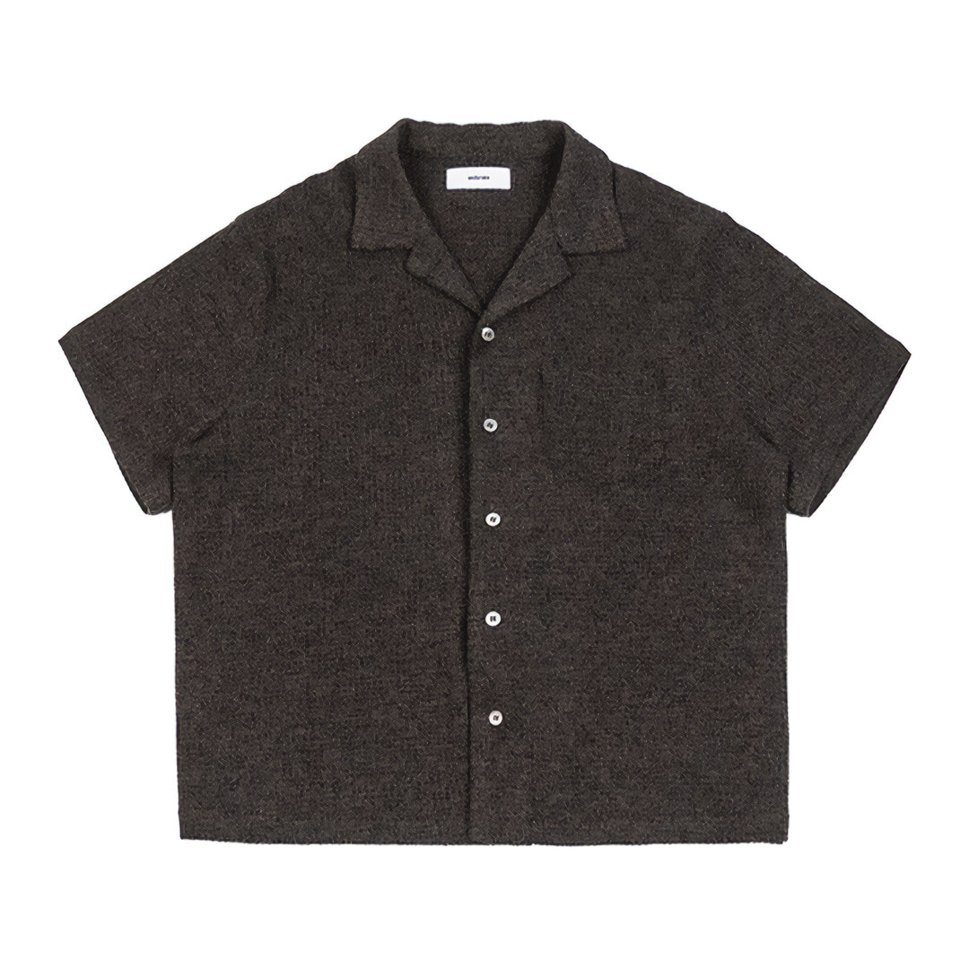 Nomad textured knit camp collar shirt relaxed fit with chest pocket and button closure