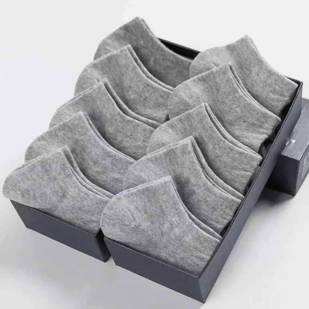 Men's no-show socks 5-pair pack ultra-thin breathable hidden low-cut profile everyday comfort