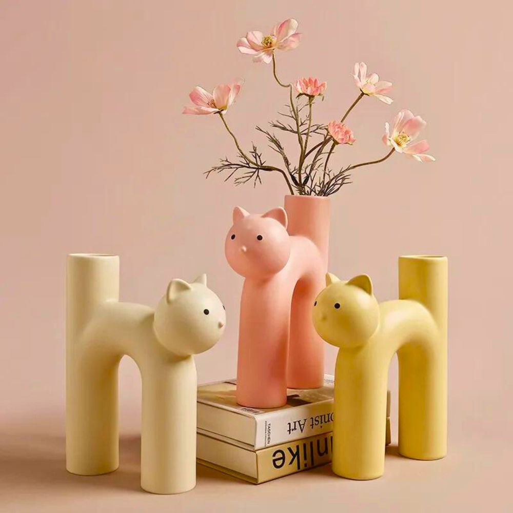 Larek ceramic vase modern playful design high-quality accent piece for trendy home decor