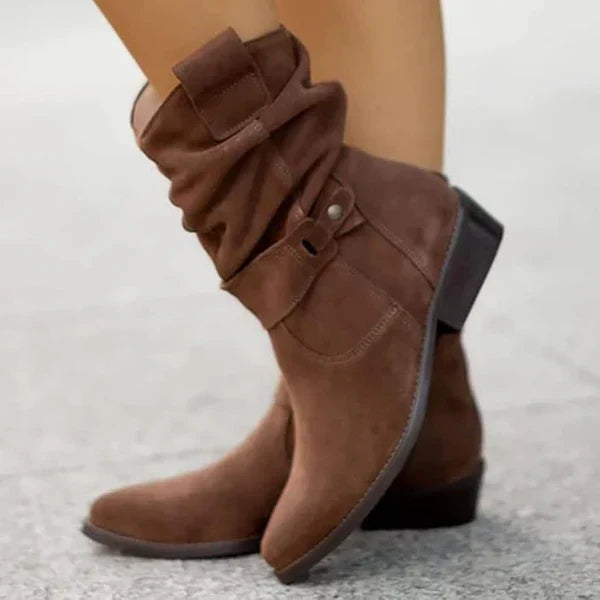 Berdine elegant mid-calf boots with soft soles, sleek silhouette for all-day comfort