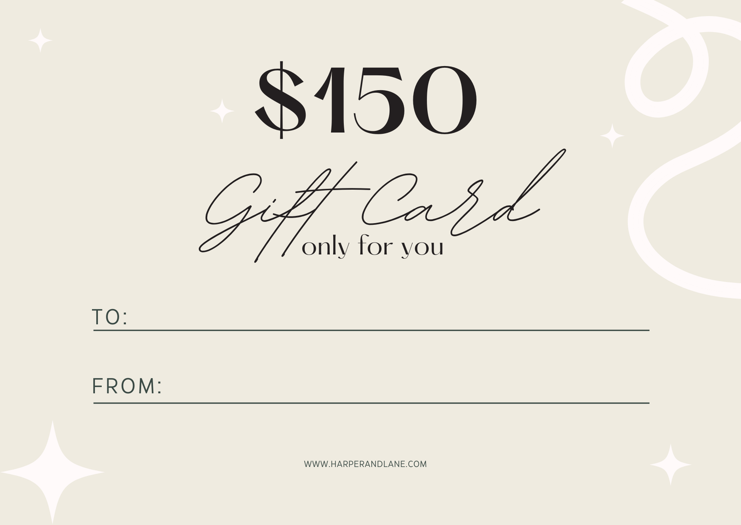 Harper & Lane digital gift card for elegant women's fashion collections, perfect for any occasion