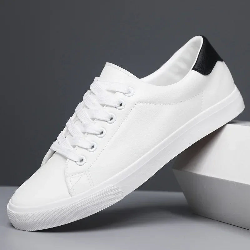 Scandinavian Leather Orthopedic Low Top Sneakers for Men With Lace Up Thick Sole All Day Comfort