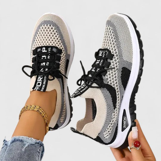Zara women's white mesh lace-up sneakers with bold graphic lacing lightweight athletic style