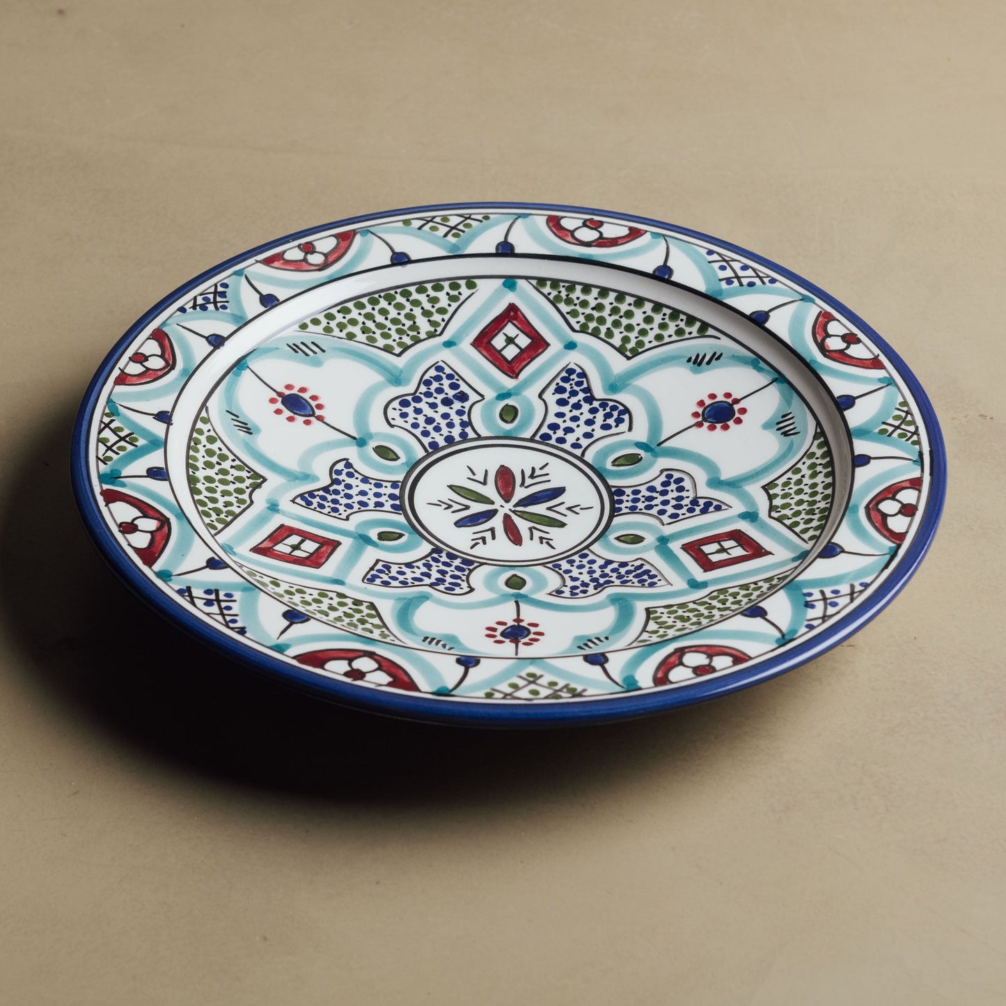 Fez Dinner Plate Blue Green - Moroccan Dinnerware - Wavlynn