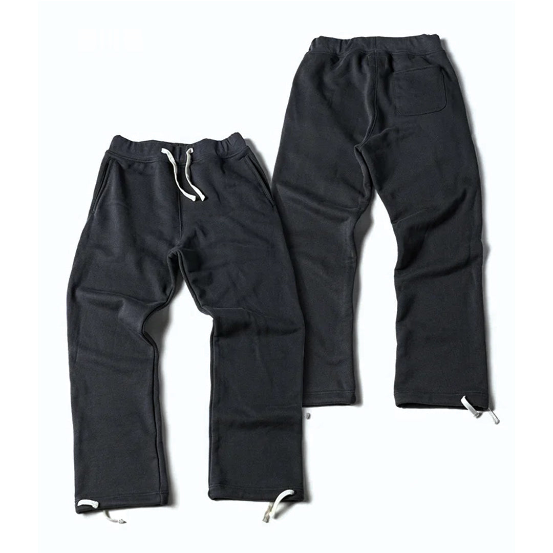 Crew jogger sweatpants in neutral cotton blend, straight-leg loose fit with elastic waistband
