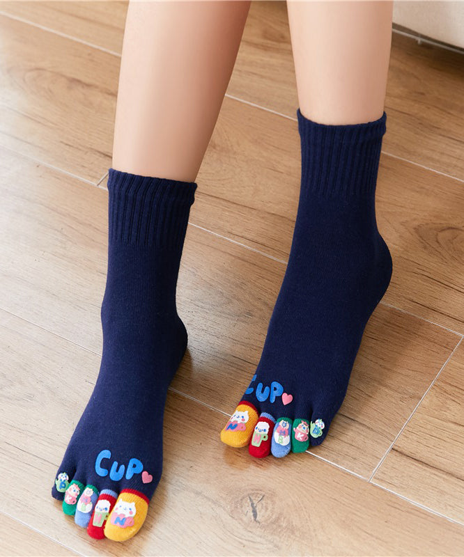 Chaussettes Γ©paisses Γ cinq doigts, mignonnes et tendance, style automne-hiver, motif dessin animΓ©. - Wavlynn
