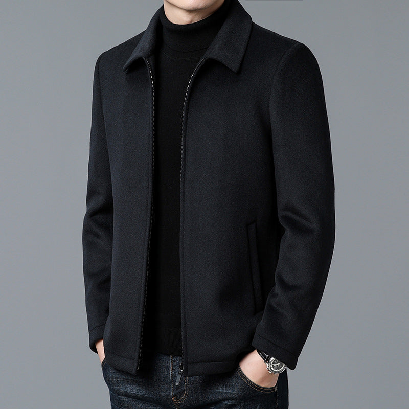 Bilson grey wool-blend jacket tailored silhouette stand collar zip minimalist urban style