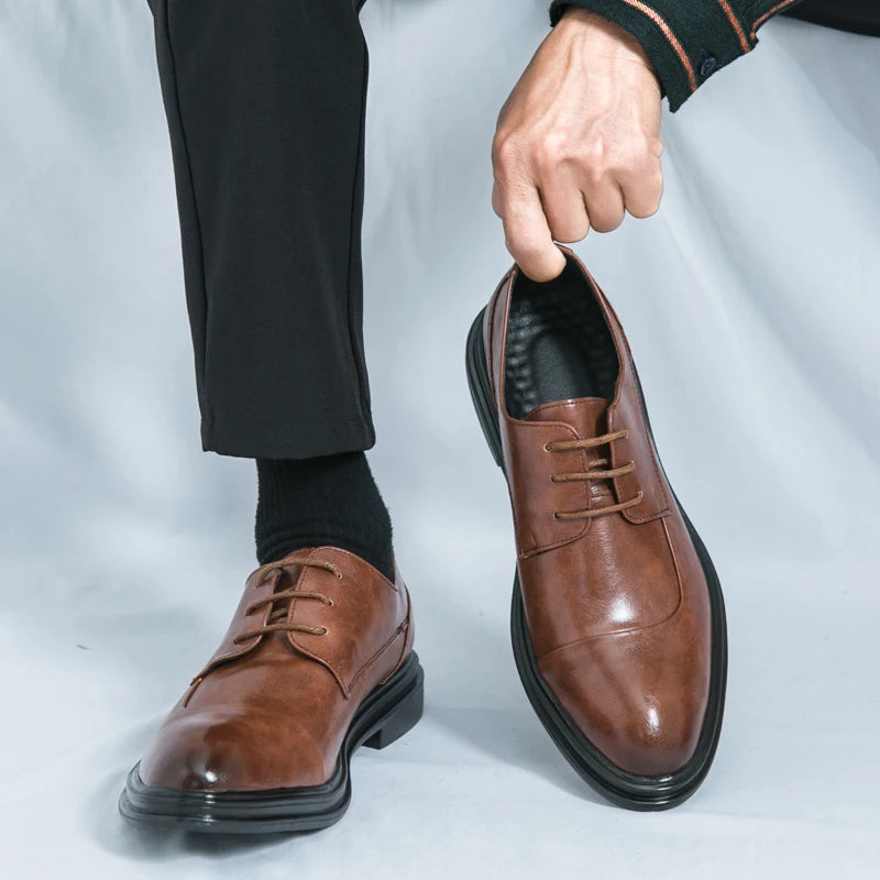Barnes vegan leather lace-up dress shoes, smooth matte finish, classic polished silhouette for professionals