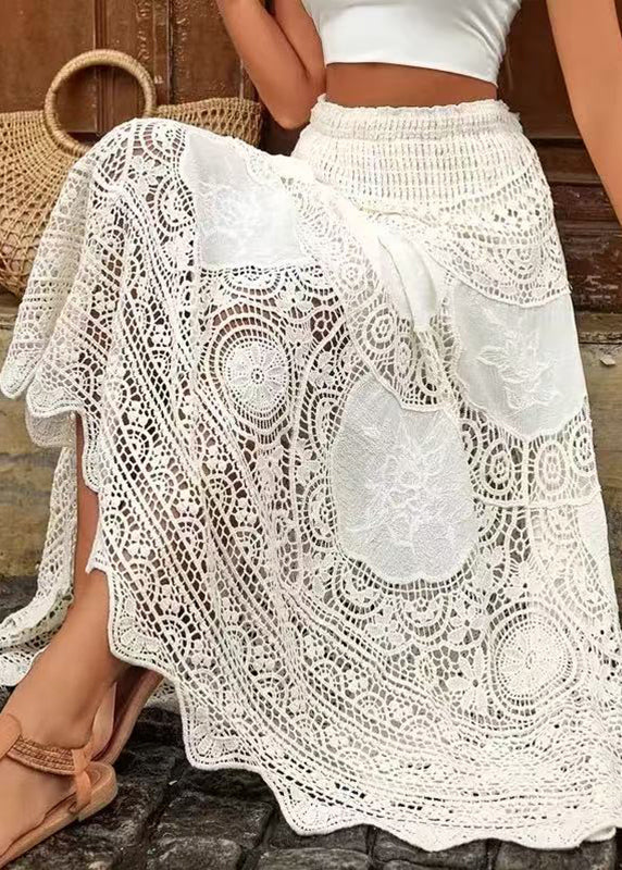 Wavlynn Bohemian Apricot Cotton Dress With Bateau Neck And Ruffles For Women Oversized Hem Breezy Summer Maxi main image 1