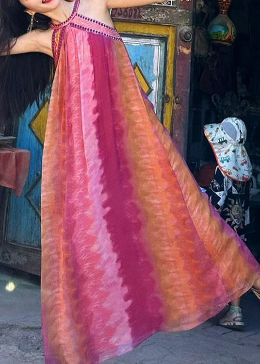 Robes de vacances bohèmes tie-dye sans manches - Wavlynn