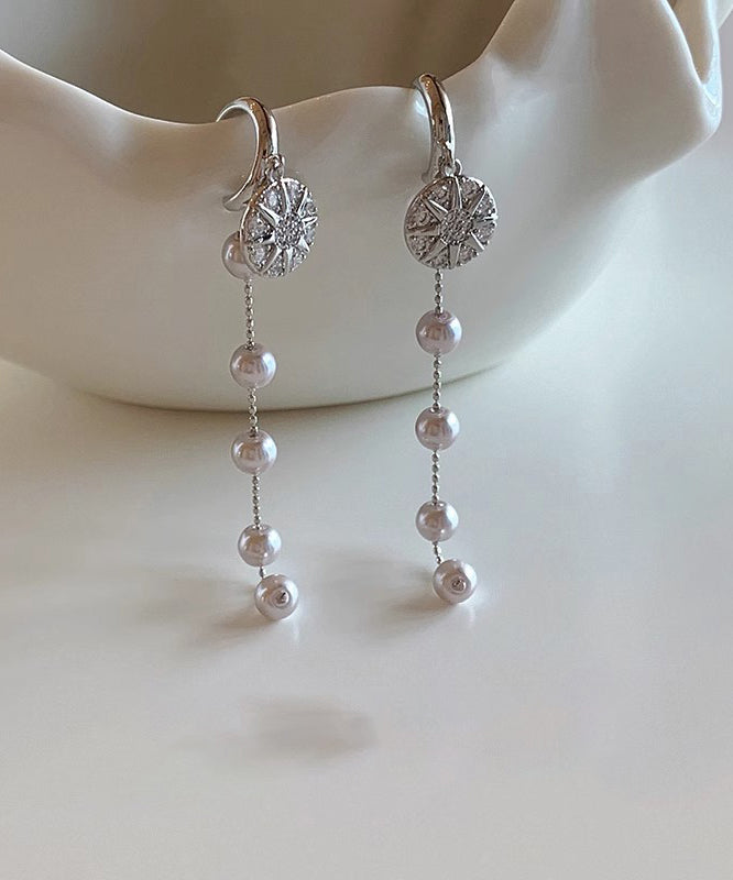 Boucles d'oreilles pendantes en argent sterling et perles de zircone surdorΓ©es Boutique Silk - Wavlynn