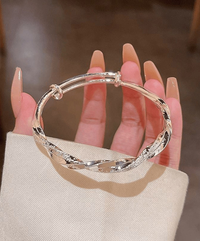 Bracelet jonc en soie, argent sterling et zircon - Wavlynn