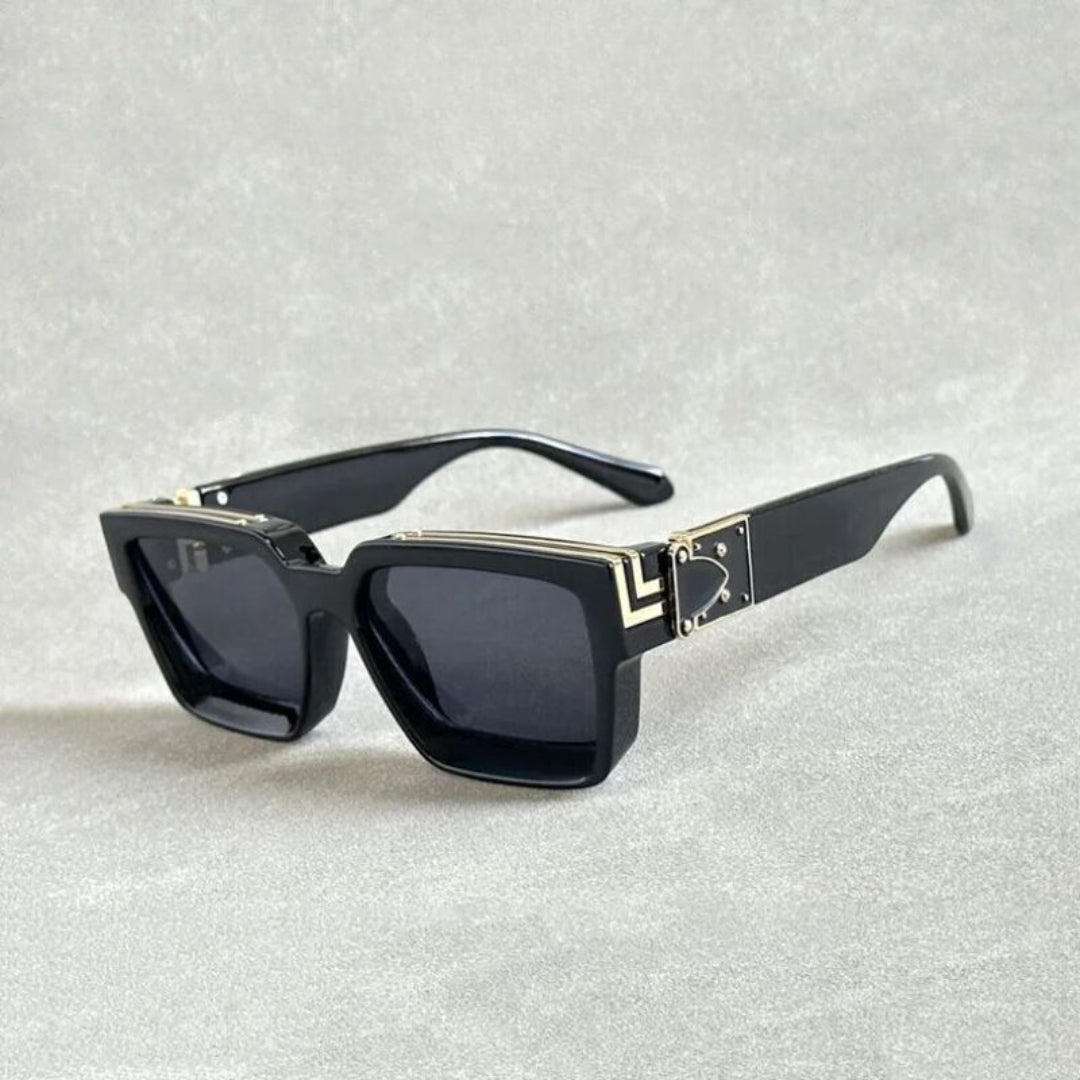 Cher Luxe geometric sunglasses with bold metallic accents and UV400 lenses for modern women