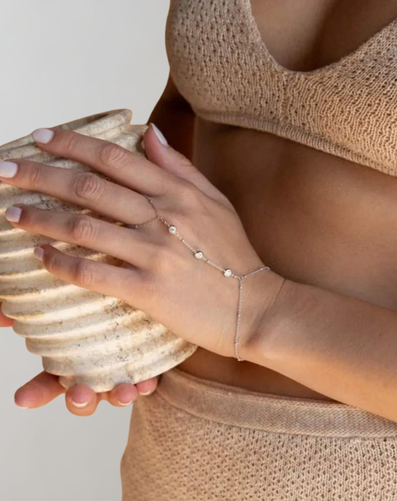 Eliza - Crystal Hand Chain Bracelet