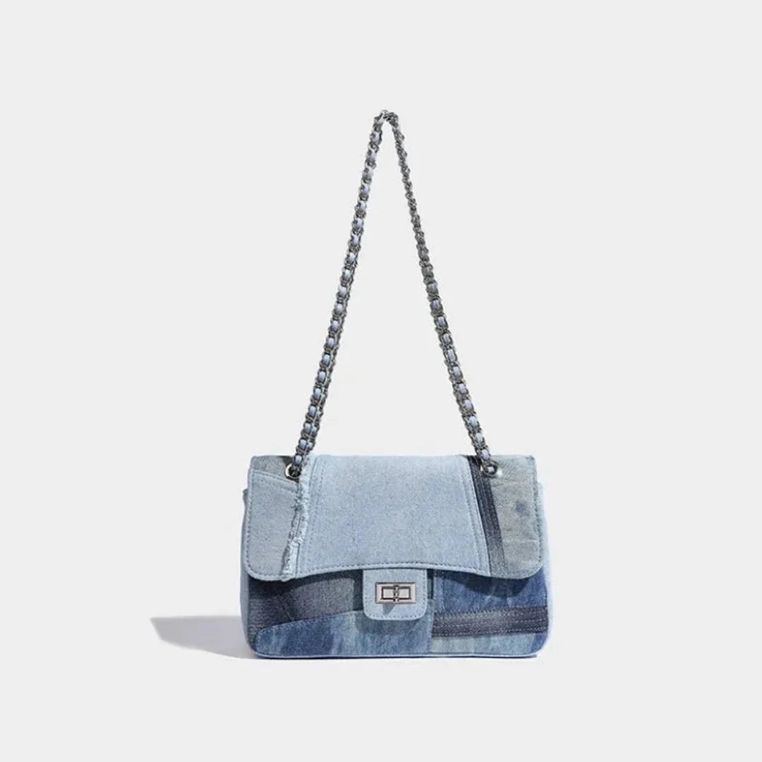 Fiona Paneled Denim Convertible Bag - Wavlynn