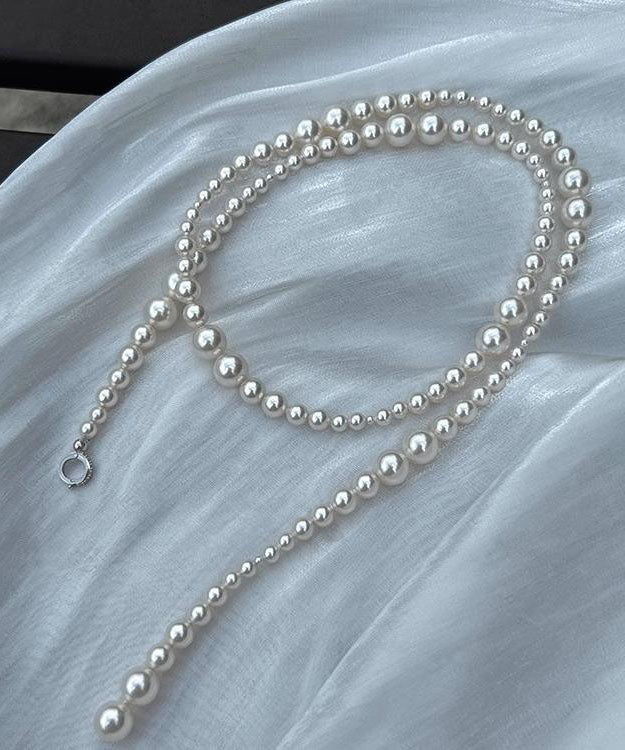 Collier de perles en alliage de cuivre blanc fin - Wavlynn