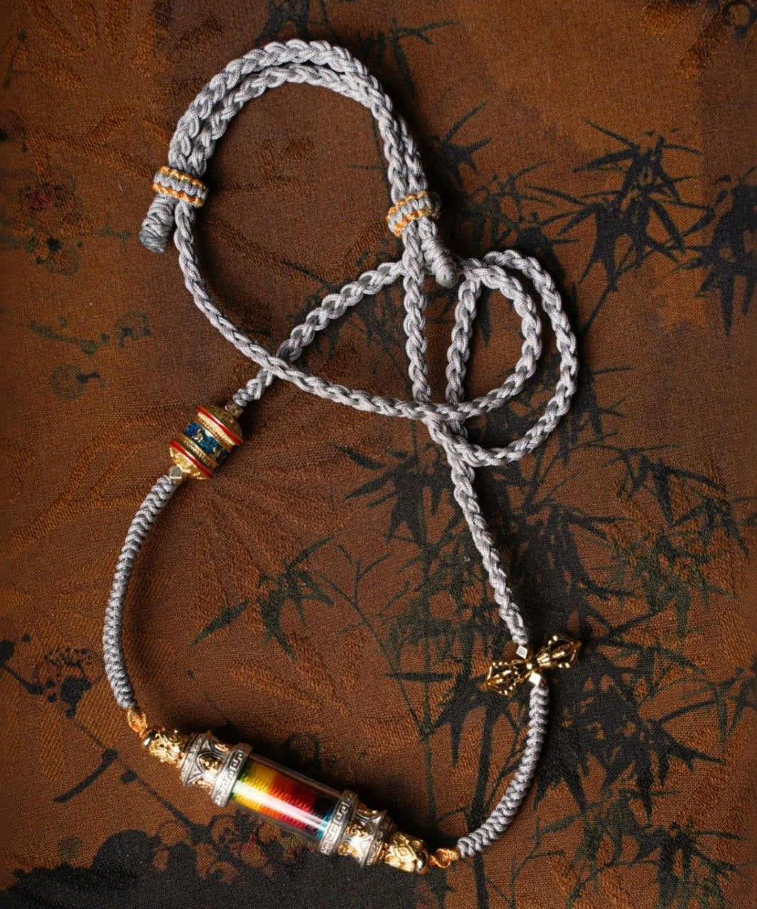Collier pendentif en cuivre gris surdorΓ© fait main - Wavlynn