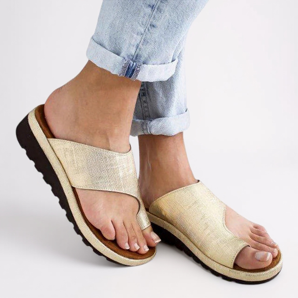 Women's comfort cushioned walking sandals with wide toe box bunion relief support