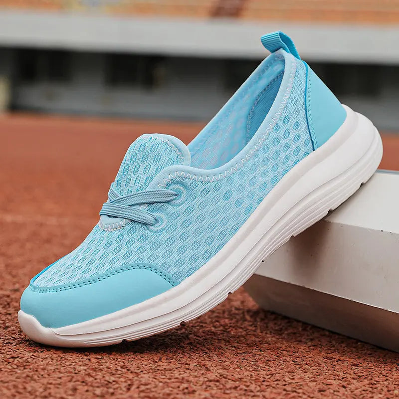 Women's lightweight slip-on walking shoes, breathable knit upper, streamlined silhouette for all-day comfort