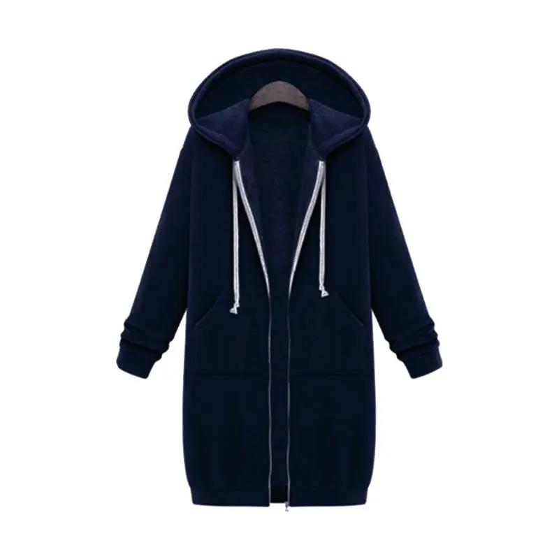Women's longline zip hoodie cozy layering essential with extended cut for everyday comfort