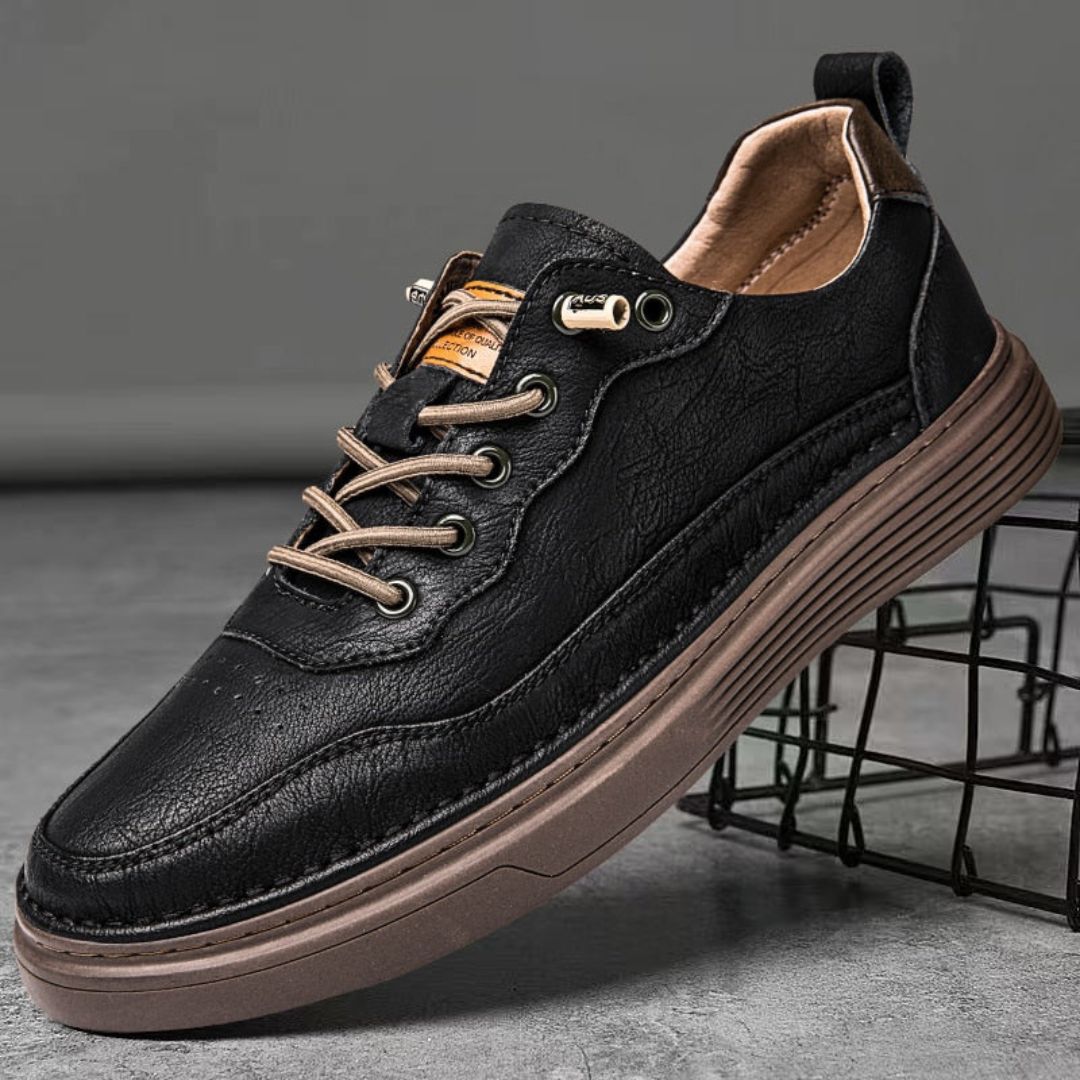 Maximo Rugged Leather Sneakers For Men With Handcrafted Leather Upper Breathable Lining And Slip Resistant Sole