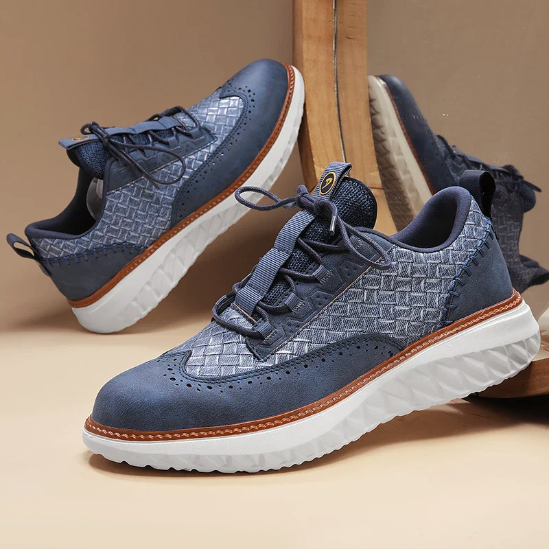 Stylish Men's Casual Leather Sneakers - British Design