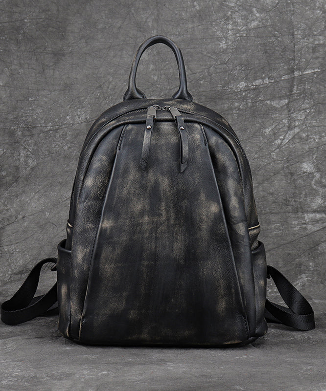 Nouveau sac Γ dos polyvalent en cuir de veau noir de grande capacitΓ© - Wavlynn