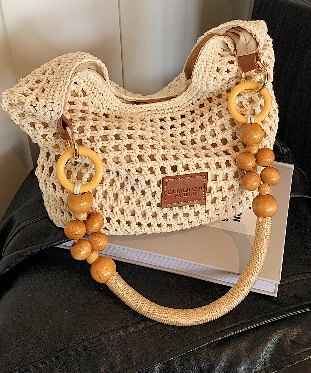 Wavlynn Hollow Out Silver Woven Tote Bag - Handmade Craftsmanship And Lightweight Straw Texture For Everyday Style main image 0