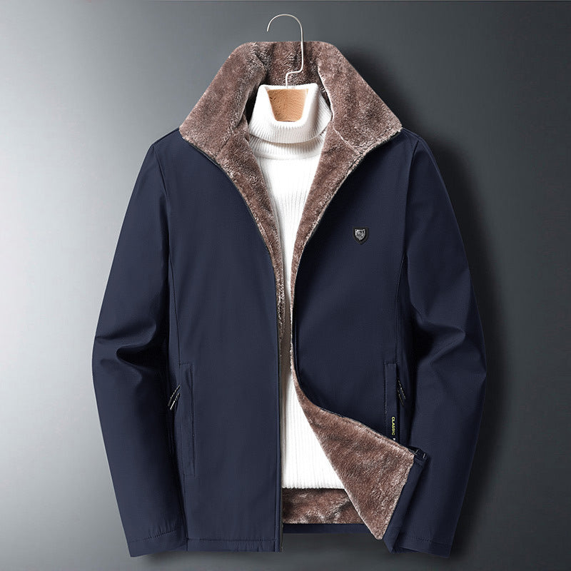 Men's hip-length parka jacket water-resistant faux fur-lined modern fit winter coat