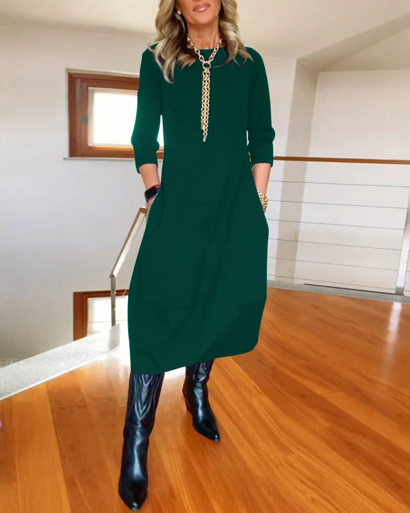 Seraphina elegant flattering dress tailored silhouette breathable fabric slimming women's fashion