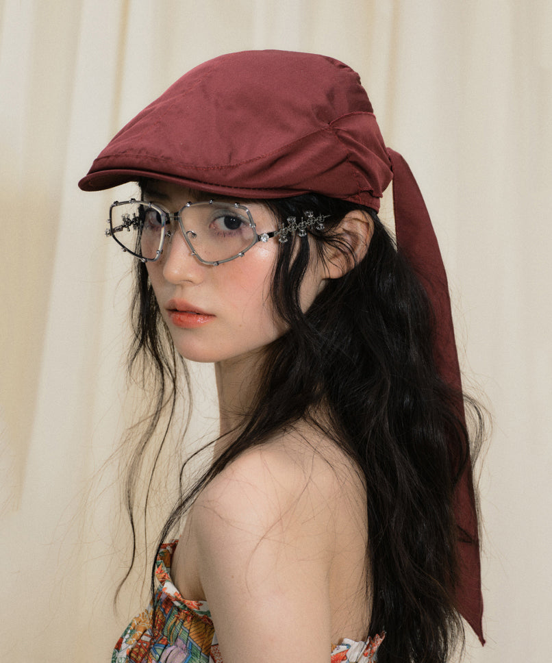 Chapeau breton rouge foncΓ© original avec nΕud pour l'Γ©tΓ© - Wavlynn