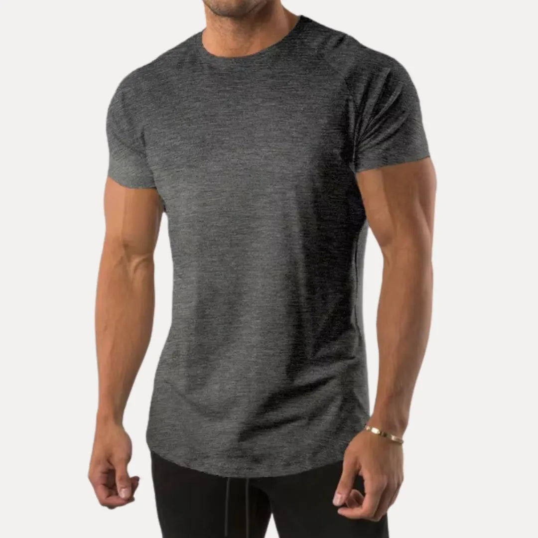 Wavlynn men's muscle fit athletic tee stretch cotton blend sweat-wicking slim cut performance shirt
