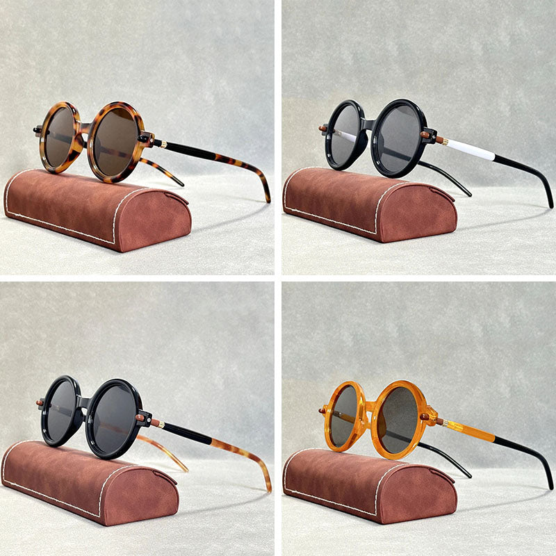 RetroVue Luxe round mirrored polarized sunglasses UV400 vintage-inspired unisex TAC lenses bold finish