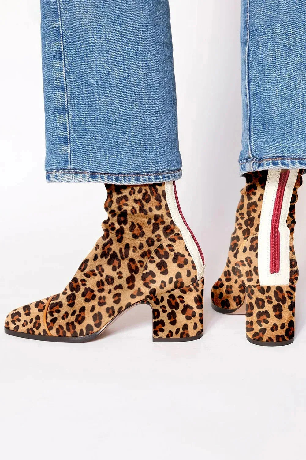 Scarlett square toe heeled boots in sleek black with bold block heel and modern silhouette