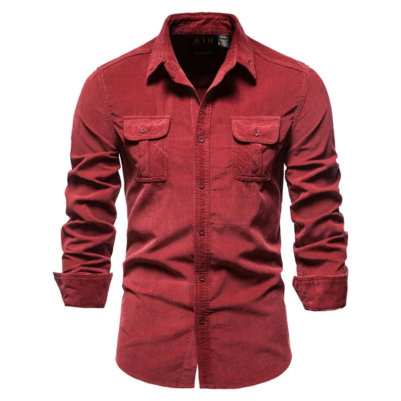 Gabriel Mens Winter Long Sleeve Utility Shirt With Rugged Durable Fabric And Chest Pockets By Wavlynn