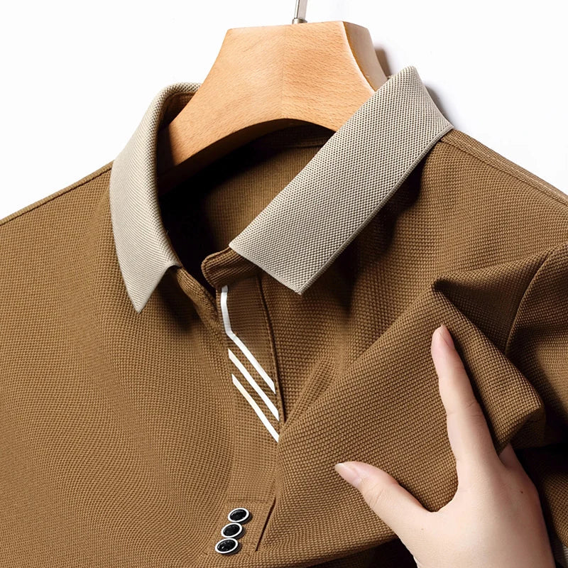 Belgravia stretch polo shirt in classic fit with ribbed collar and cuffs for golf and casual wear