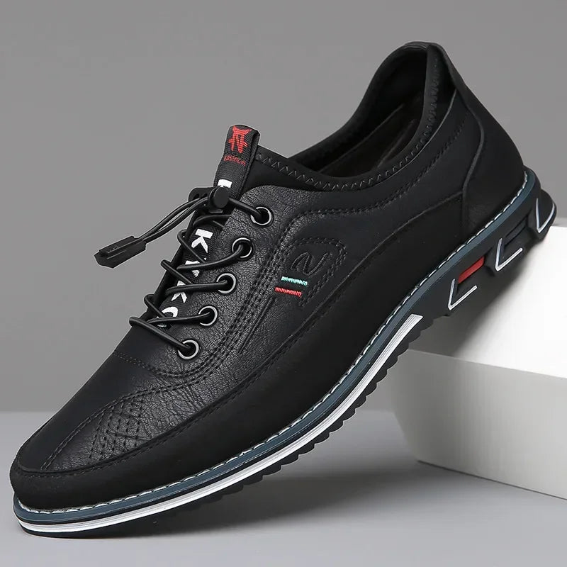 TrendAura men's brown heritage leather shoes waterproof adaptive barefoot sole all-weather comfort