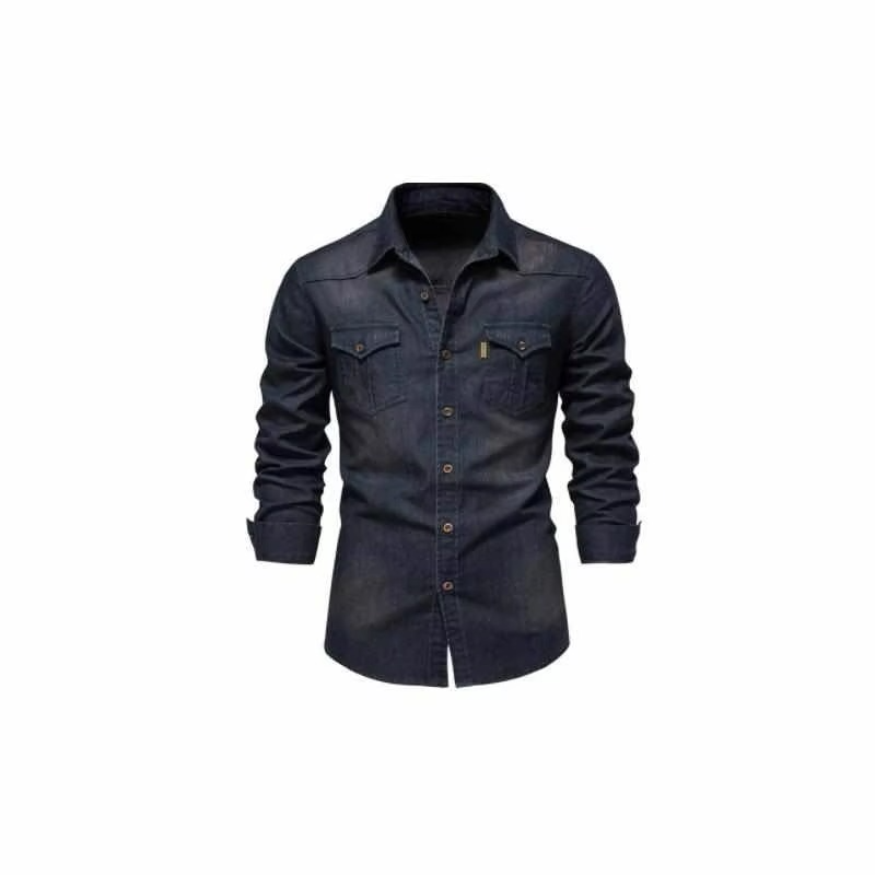Men's slim fit long sleeve urban shirt in cool cotton with ice-sensation moisture-wicking finish