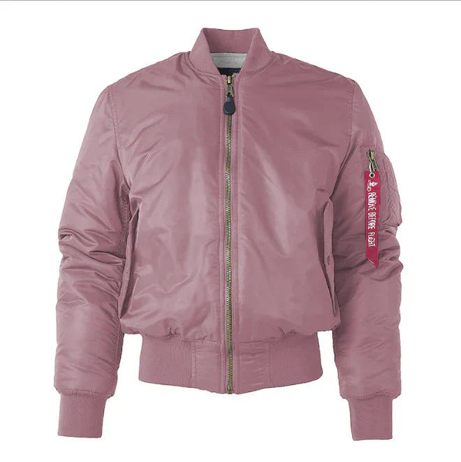 Navy men's bomber jacket classic fit wind-resistant with rib knit trim and utility pocket
