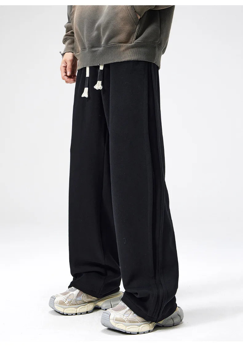 Kovalé unisex wide-leg cotton sweatpants relaxed fit with hemmed bottoms minimalist aesthetic