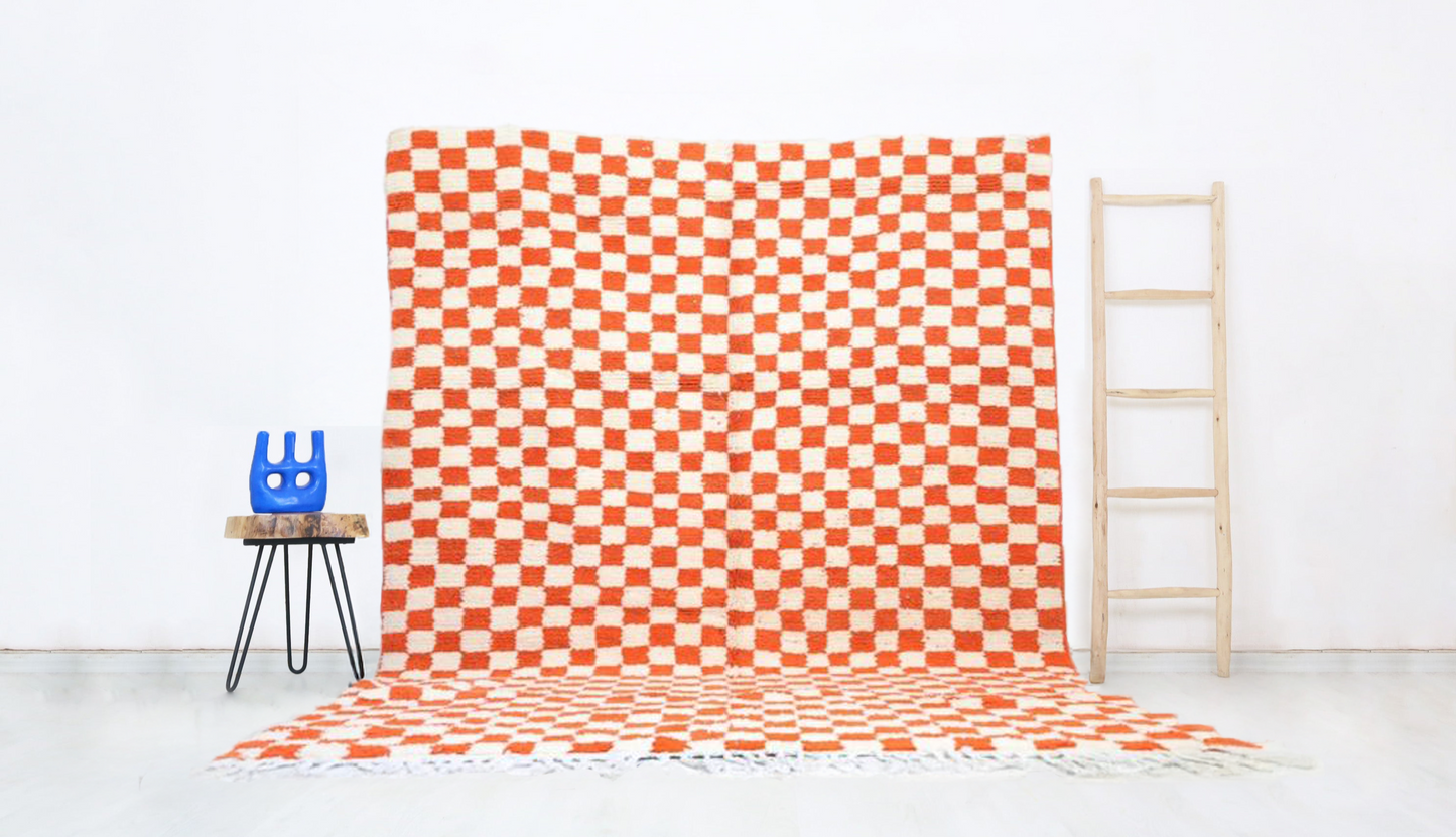 Sekkura Moroccan Checkered Rug 7'7" x 9'6" - Wavlynn