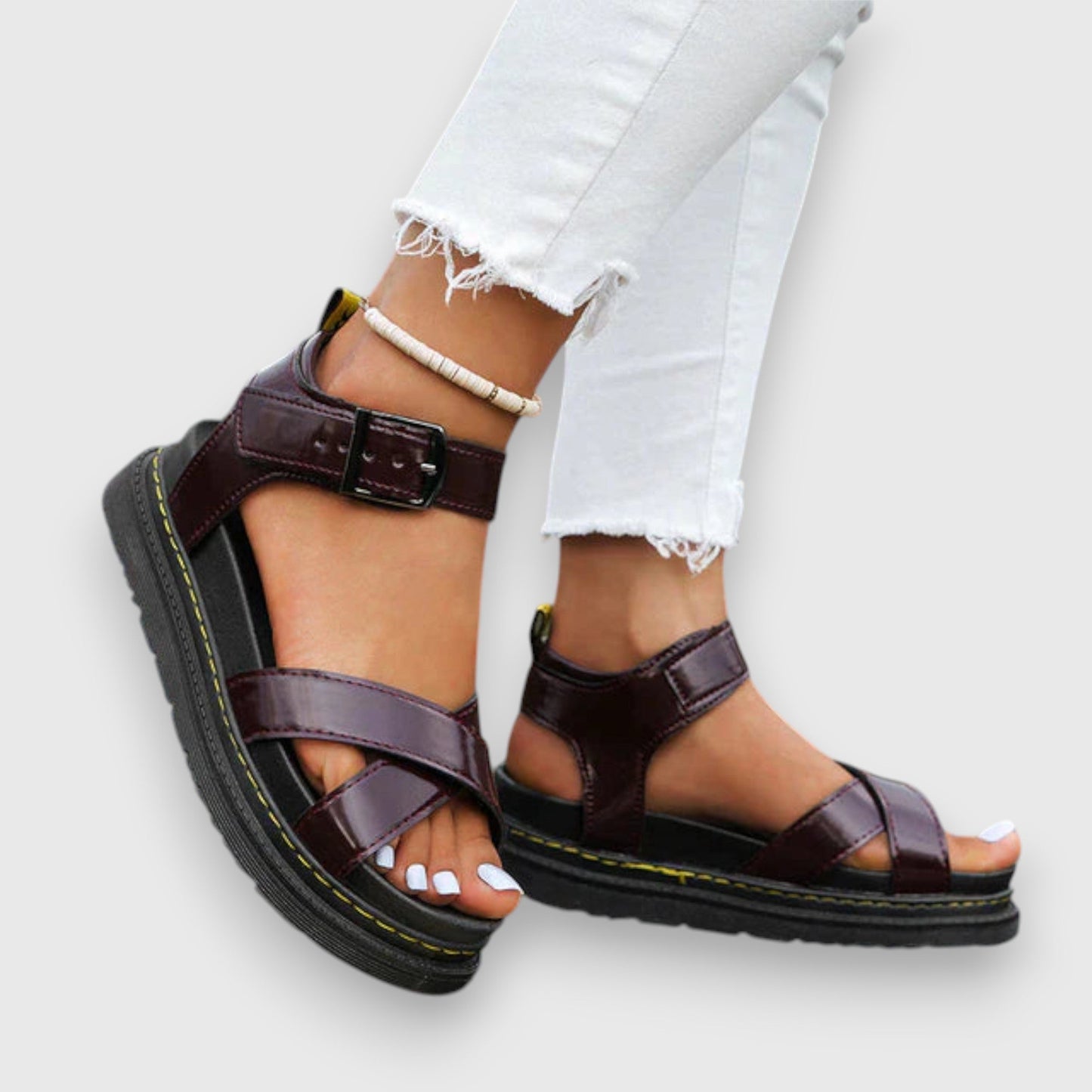 Teal women's adjustable sandals with cushioned footbed and secure customizable straps for all-day comfort