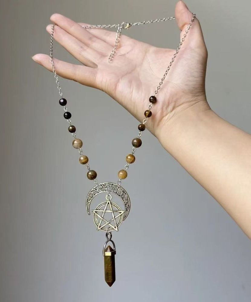 Collier Lariat Vintage en MΓ©tal Γtoile Lune Univers - Wavlynn
