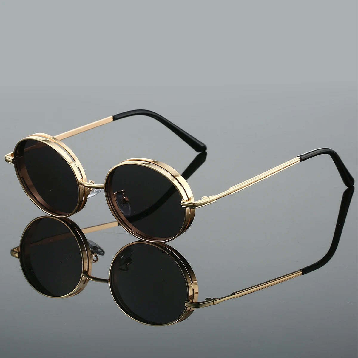 Retro round sunglasses lightweight metal frame vintage-inspired bold style for men and women
