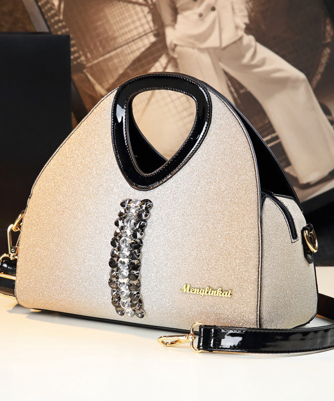 Sac fourre-tout grande capacitΓ© en similicuir pour femme, motif abricot et zircon - Wavlynn