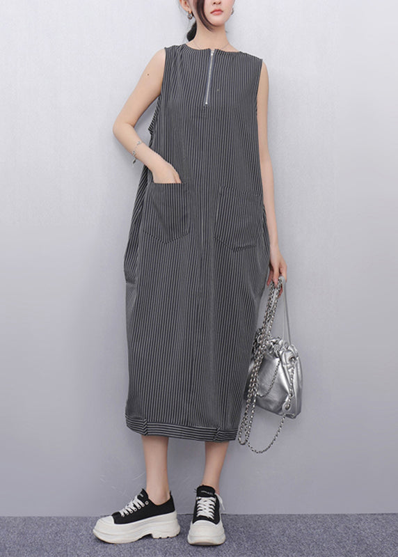 Wavlynn Blue Striped Long Shirt Dress With Patchwork Belt Side Slit Bracelet Sleeves For Women Casual Spring main image 0