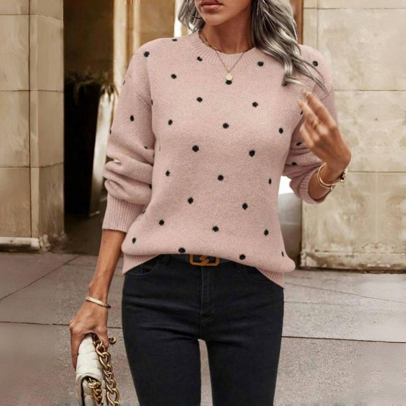 Romy™ cozy dot sweater soft knit pullover with delicate dotted pattern for casual layering
