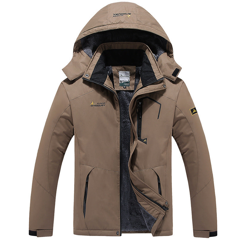 Men's waterproof hooded jacket regular fit wind resistant navy blue with zip pockets Nordisk Flair