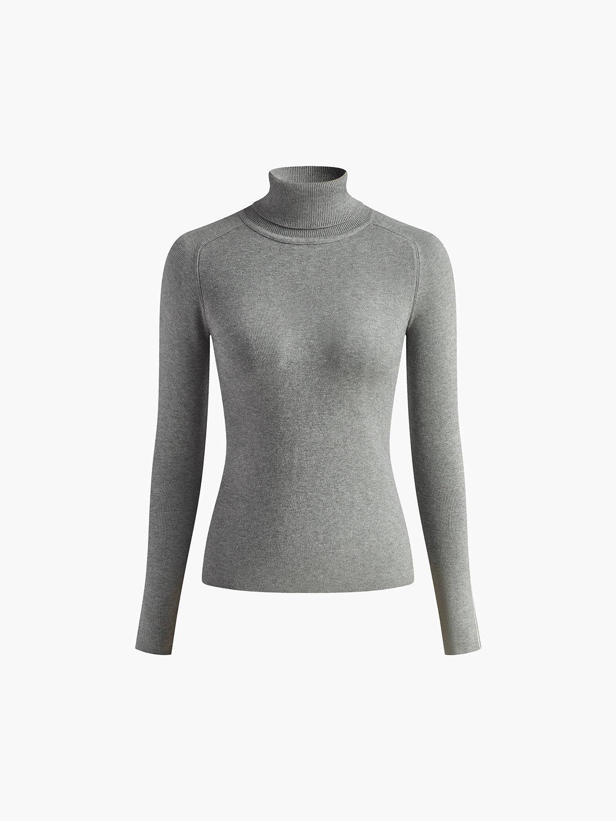 Ivory turtleneck sweater regular fit long sleeve knit with contrast piping trim detail